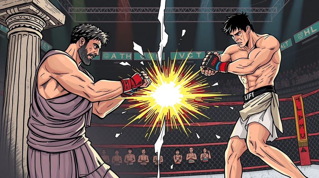 Flux Schnell A creative splitscene illustration on the left an 0