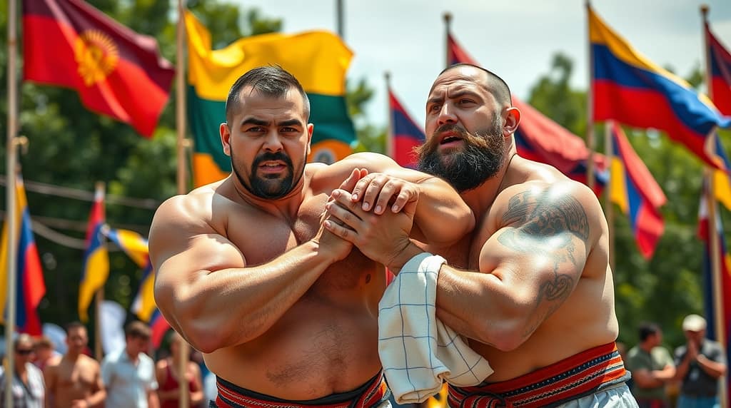 Flux Schnell Modern Kokh competition in Armenia set against a 1