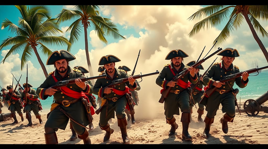 Flux Schnell Continental Marines in 18thcentury uniforms with 1