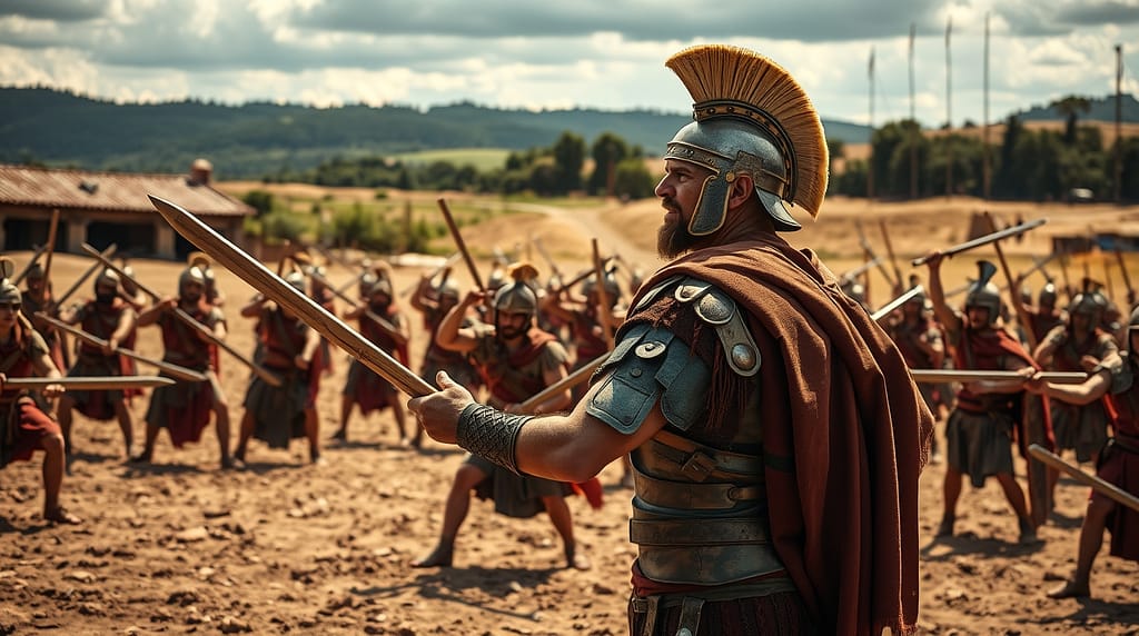 Flux Schnell Roman centurion with a strong facial structure ru 1