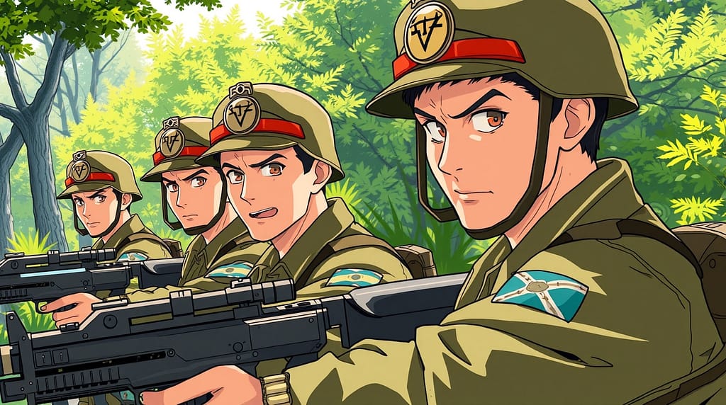 Flux Schnell imagepromptUPDATEDPROMPT Soldiers in summery outd 1