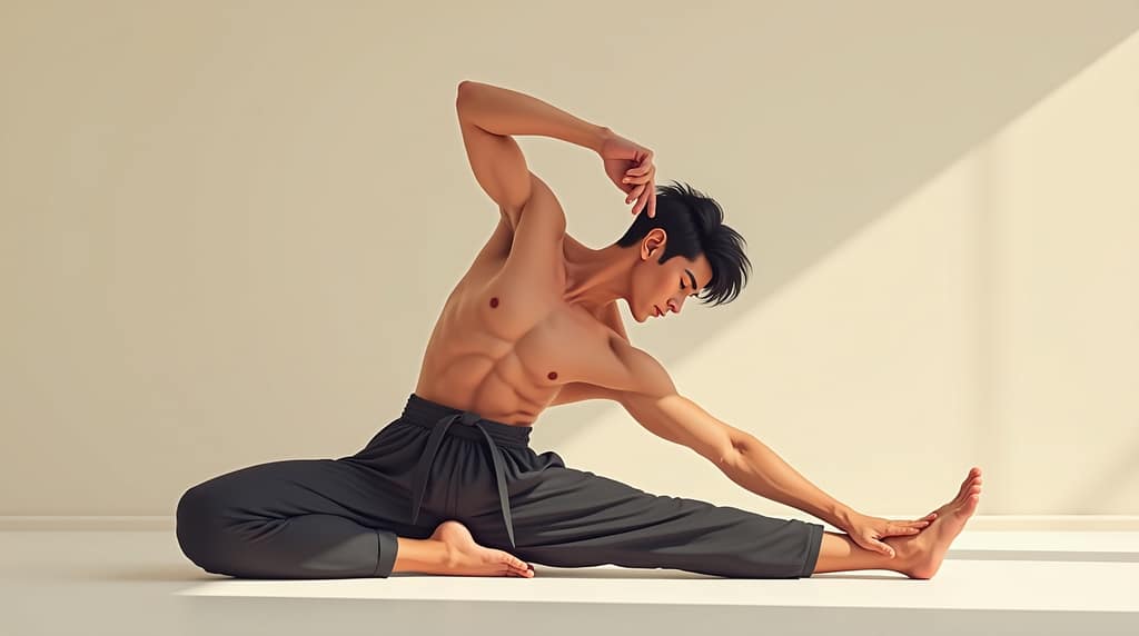 Flux Dev Martial artist in a serene environment performing a d 0