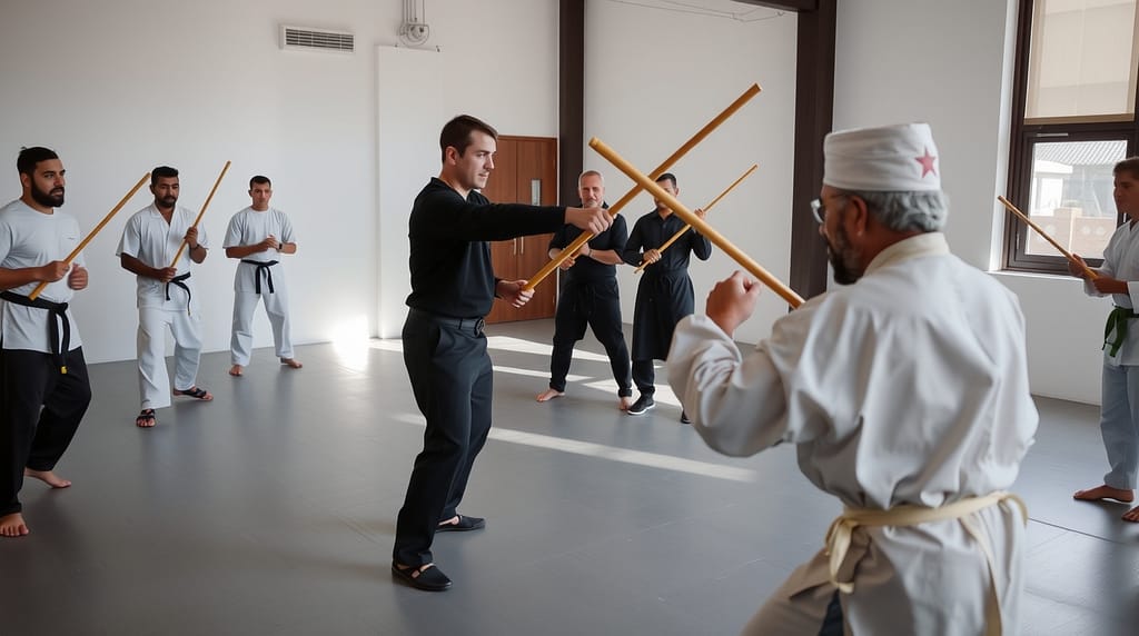 Flux Schnell Modern martial arts training hall mixed group of 0