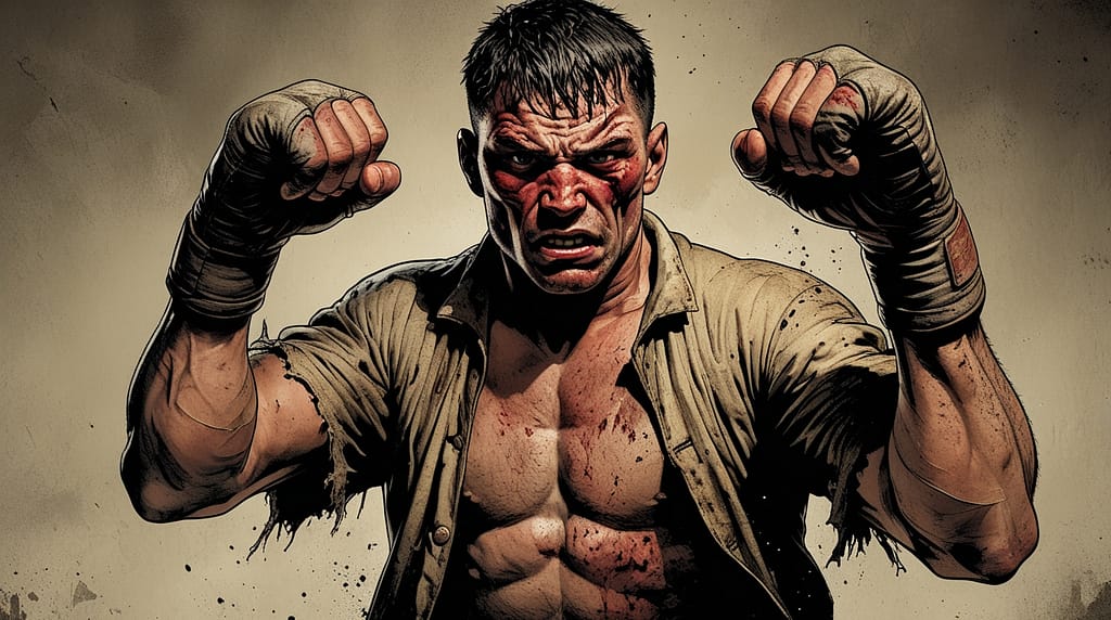 Phoenix 10 Bareknuckle boxer from 1800s Ireland with a rugged 0