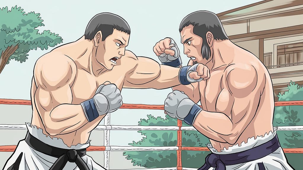 a sumi anime style medium shot of two ky MOJ6WRzTQaSDOvcZwMUyVQ QckvKQER4qnTdU1bgOkgA