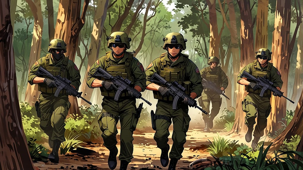 Leonardo Anime XL Anime style American army rangers moving qu 0