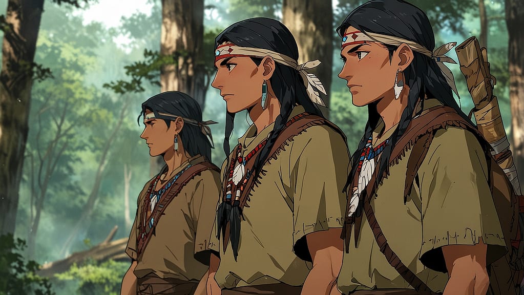 Leonardo Anime XL Anime style adult male Native American scout 1