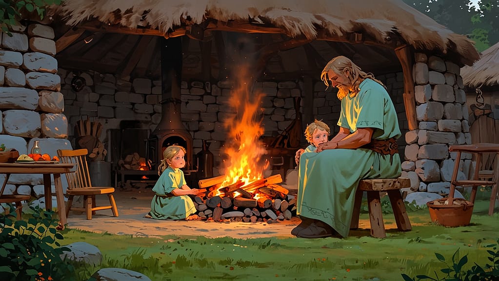 Leonardo Anime XL Celtic family scene parents and children nea 0