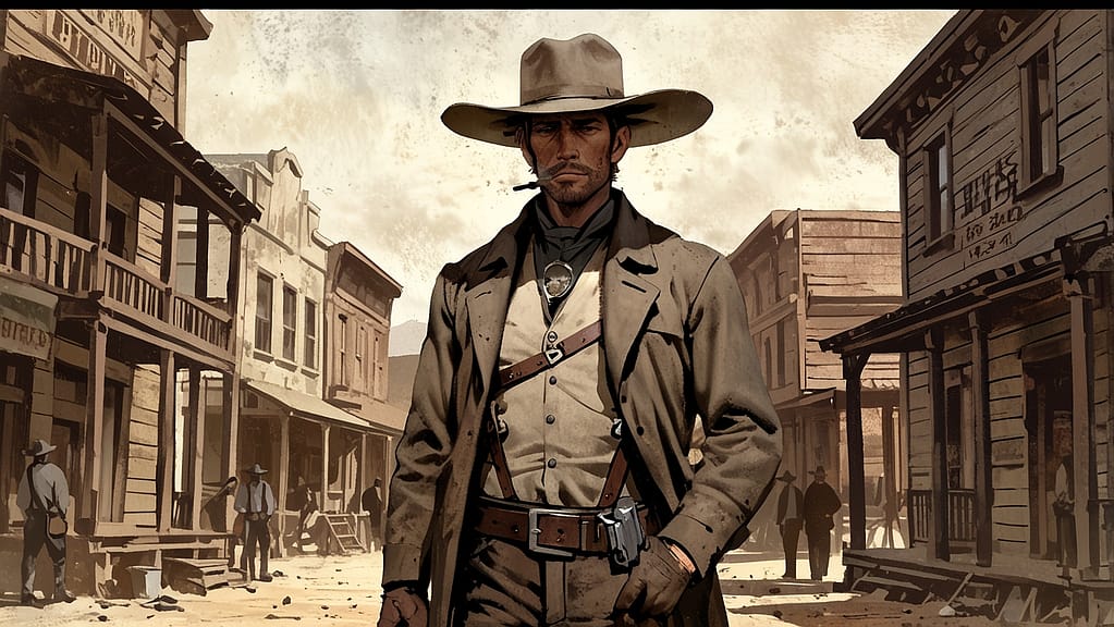 Leonardo Anime XL Texas Ranger gunfighter portrait standing co 1